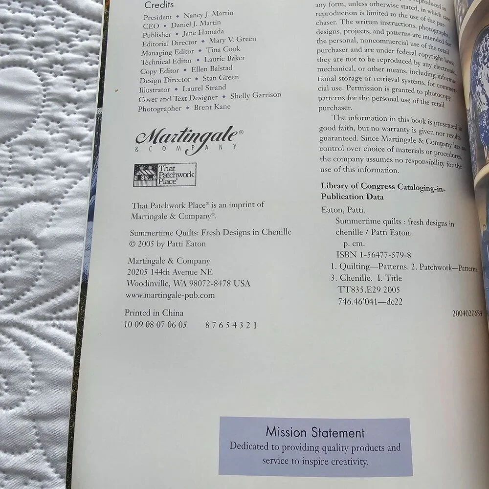 Summertime Quilts Book By Patti Eaton Fresh Designs In Chenille Martingale